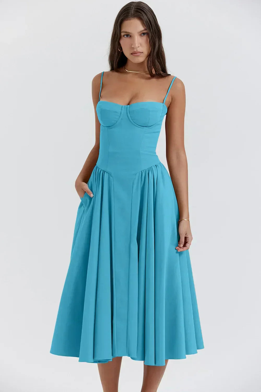 Vintage Sommerkleid für Damen – Leicht und Luftig mit Spaghettiträgern