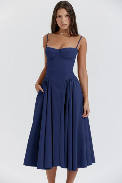 Vintage Sommerkleid für Damen – Leicht und Luftig mit Spaghettiträgern