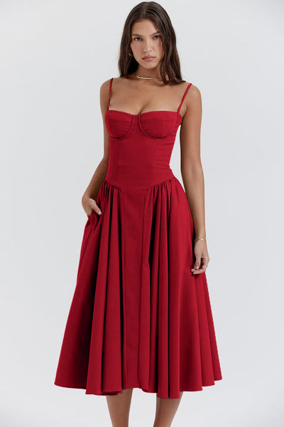 Vintage Sommerkleid für Damen – Leicht und Luftig mit Spaghettiträgern