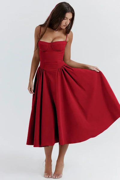 Vintage Sommerkleid für Damen – Leicht und Luftig mit Spaghettiträgern