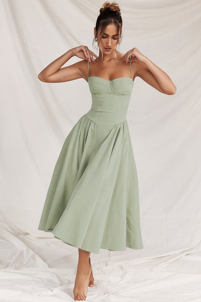 Vintage Sommerkleid für Damen – Leicht und Luftig mit Spaghettiträgern