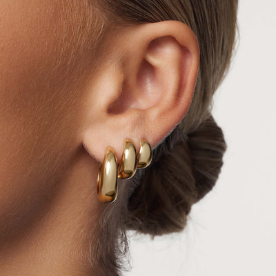 Gold Rue Statement Hoop Earrings