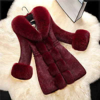 Eleganter Kunstpelzmantel für Damen