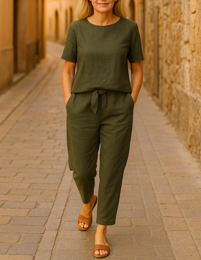 Zweiteiler für Damen - Luftiges Set mit Blusenshirt und Sommerhose für den Sommer