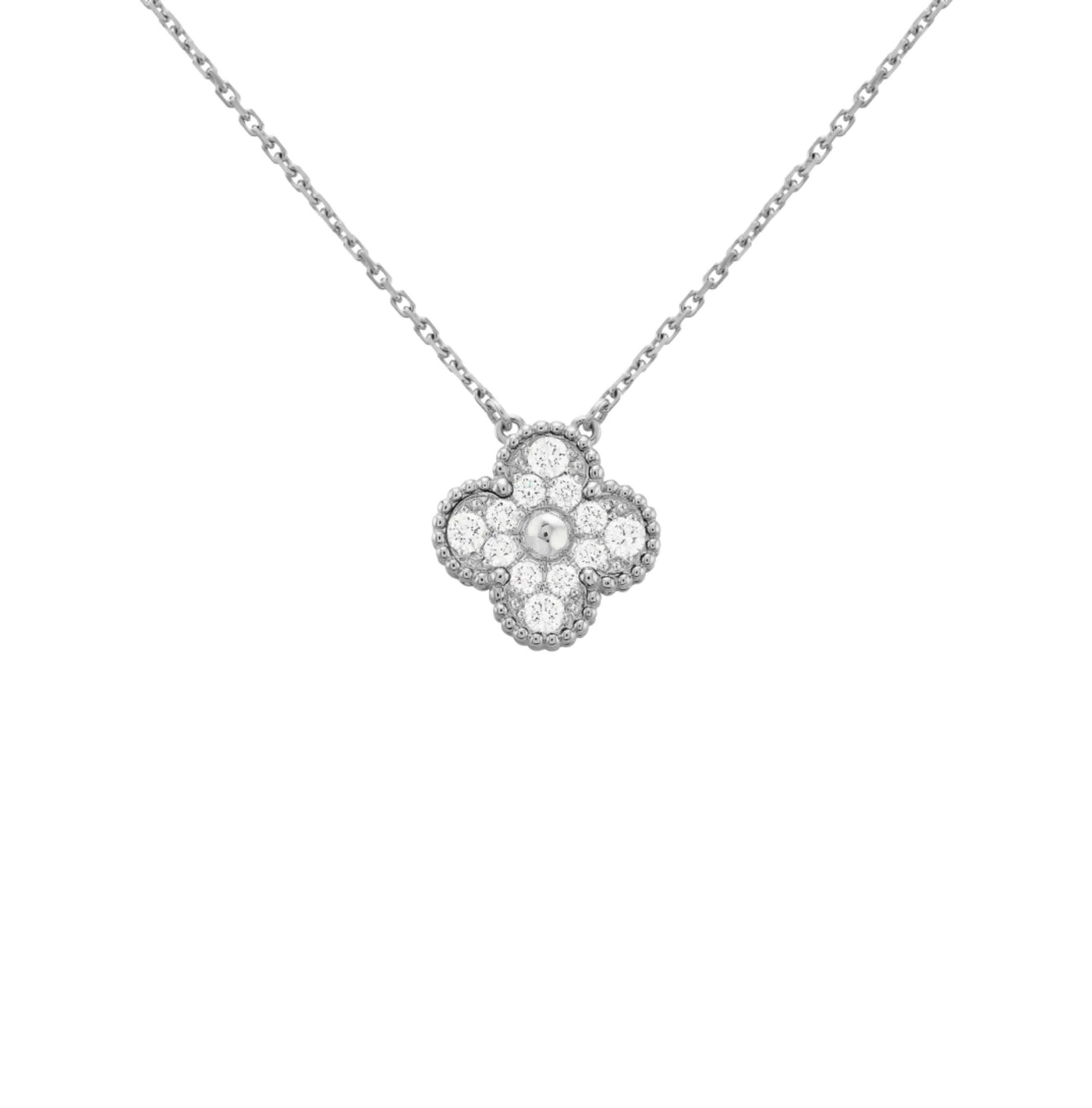 KLEEBLATT DIAMANT HALSKETTE | SILBER