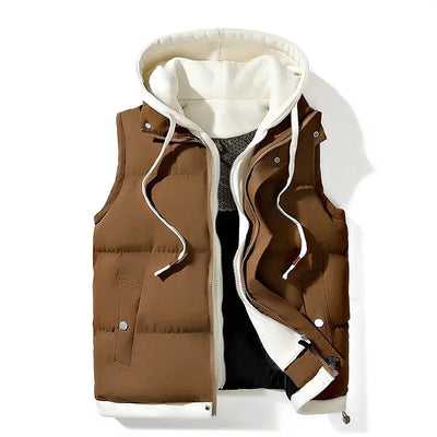 Herren Softshell Steppweste mit Kapuze
