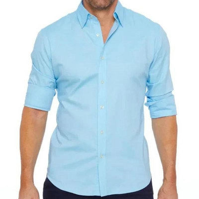 Faltenfreies Hemd – Langärmeliges, Bügelfreies Herrenhemd mit Knopfleiste