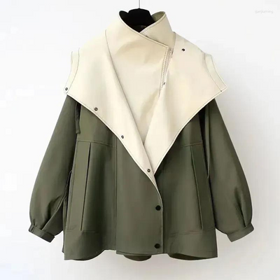 Asymmetrische Zweifarbige Jacke für Damen