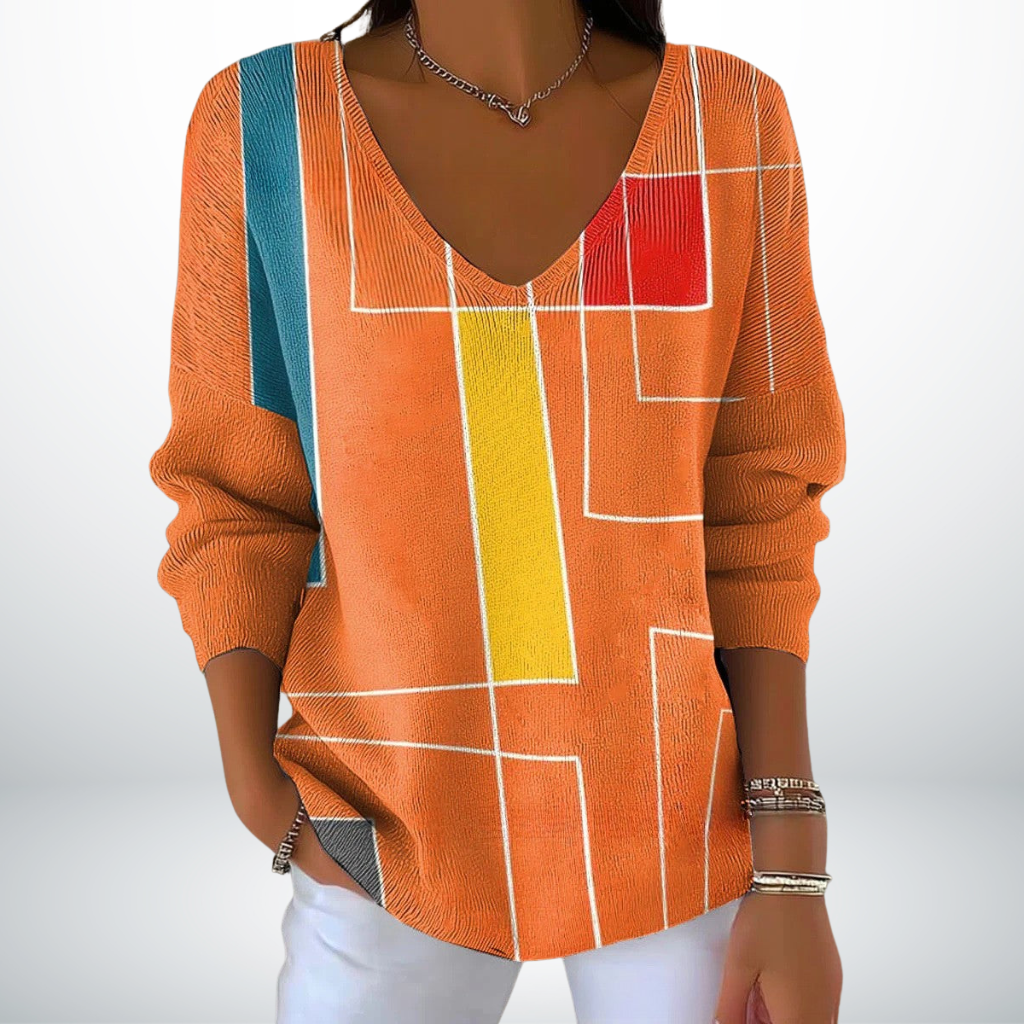 Leni™ – Bequemer V-Ausschnitt Pullover