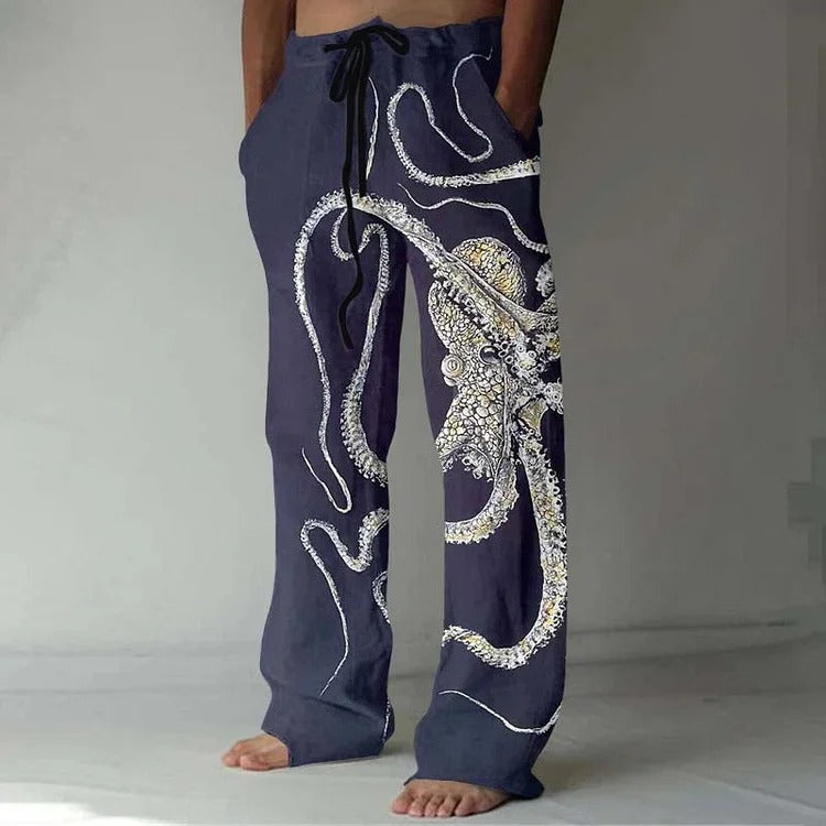 Gerade Hosenbeine | Lose Passform | Kordelzug | Herren-Lounge-Hosen | Herren-Hosen