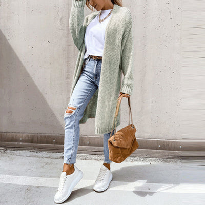 Schicke lange Strickjacke für Damen