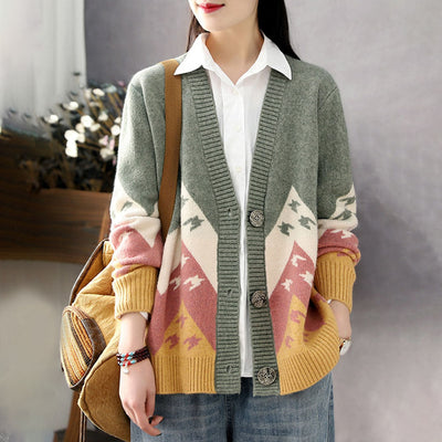 Strickjacke mit Knopfleiste für Frauen