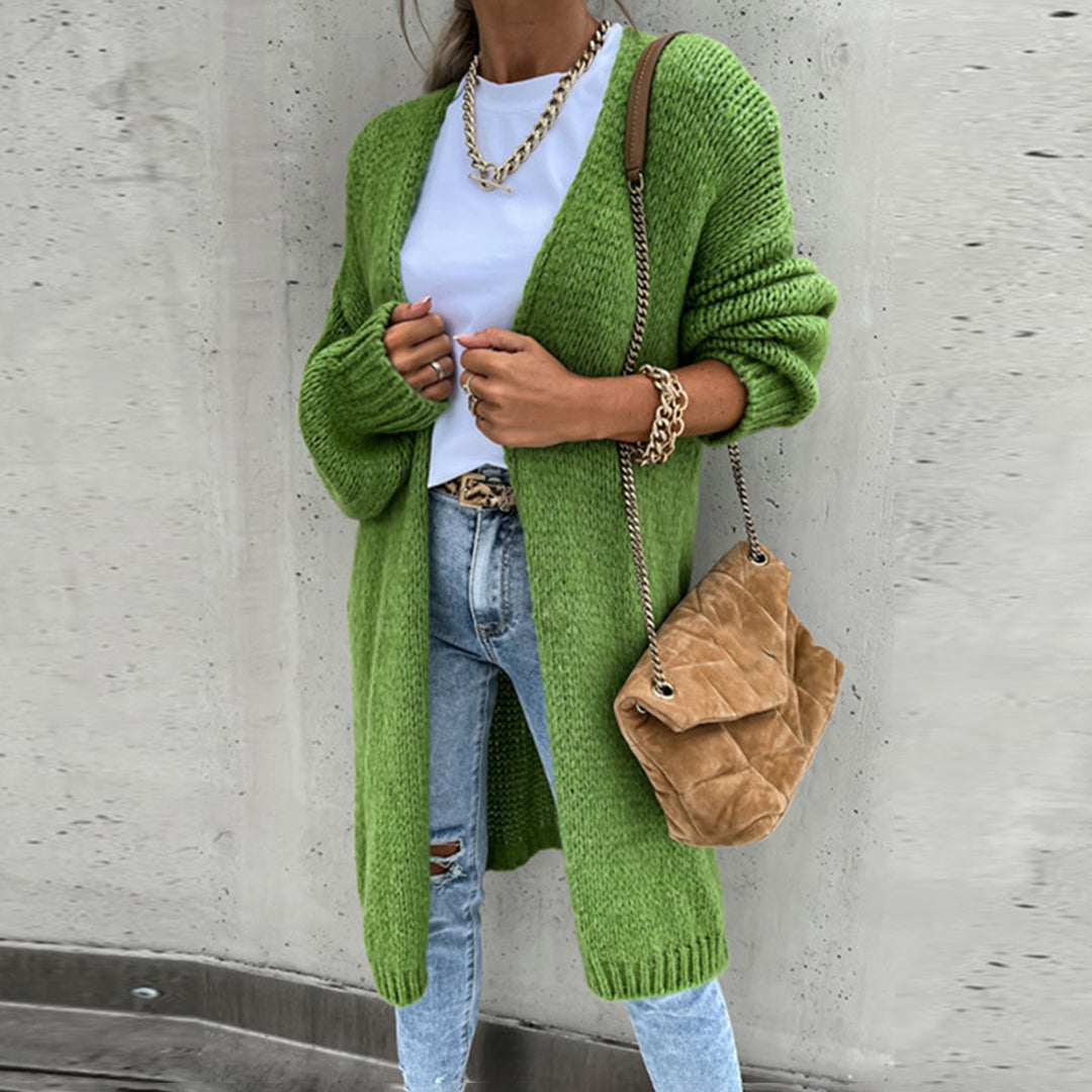 Schicke lange Strickjacke für Damen