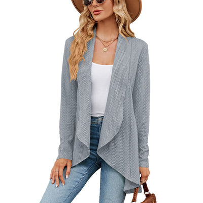 Strick-Cardigan mit Struktur | Wasserfallkragen | Leicht und Elegant