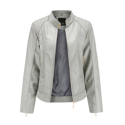Schicke Lederjacke im Moto-Stil für Damen
