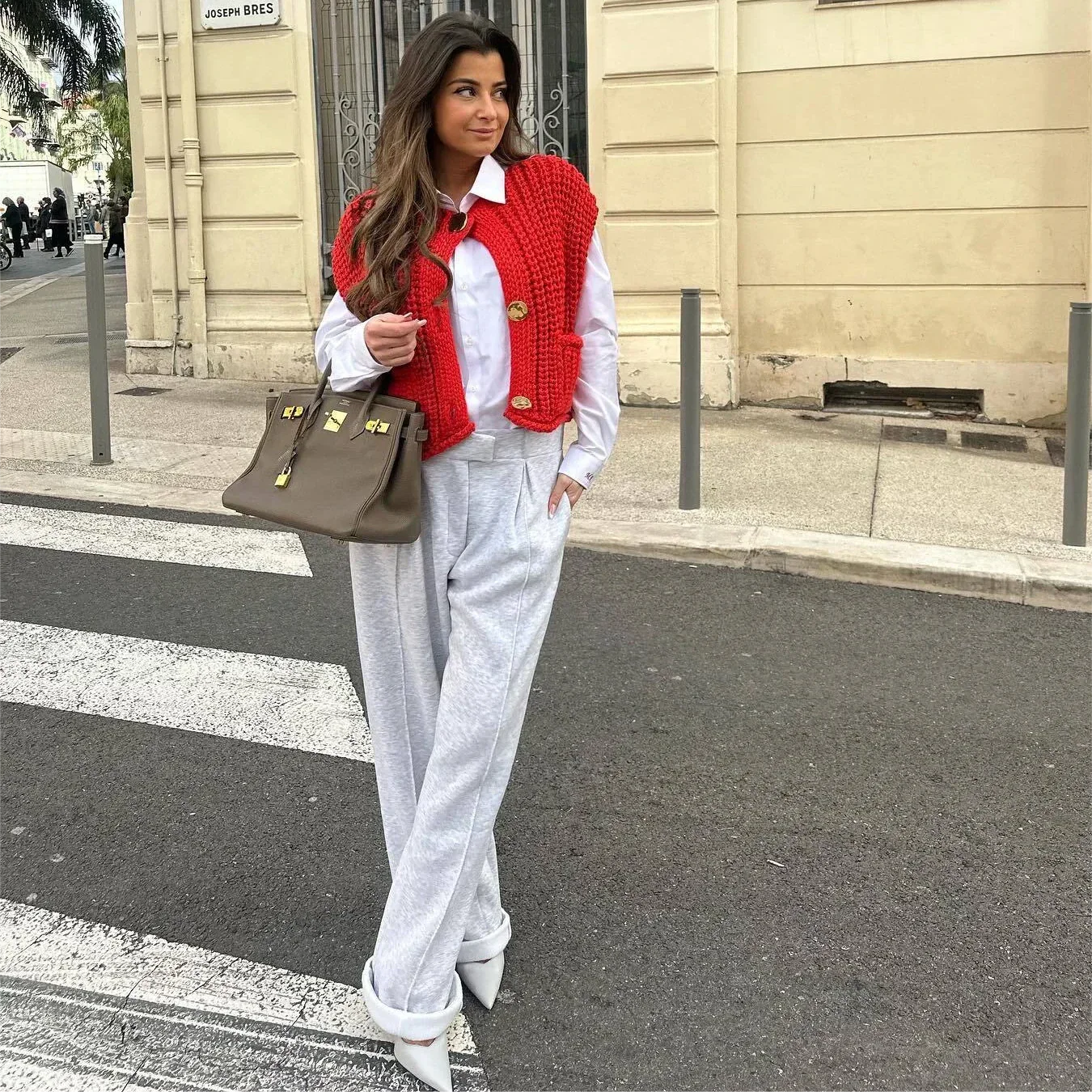 Strickweste für den Herbst - Vintage Ärmellose Strickweste mit V-Ausschnitt für Damen