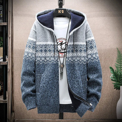 Winterjacke mit KIarierter Kapuze für Herren