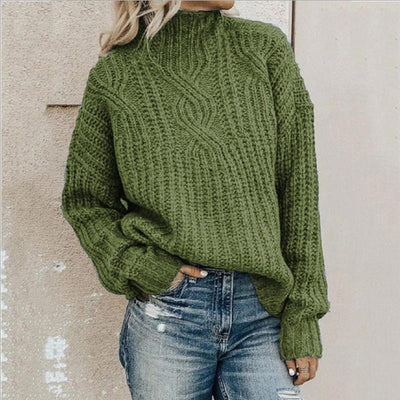 Rollkragenpullover aus Zopfstrick für Frauen