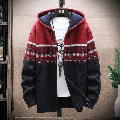 Winterjacke mit KIarierter Kapuze für Herren