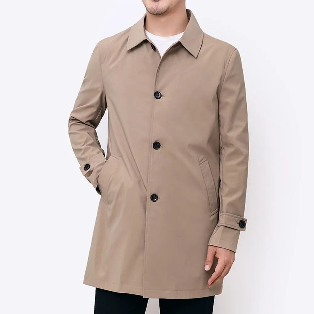Trenchcoat für Herren | Wasserdichte lange Übergangsjacke