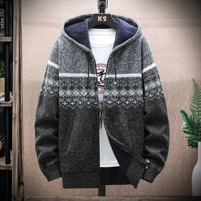 Winterjacke mit KIarierter Kapuze für Herren