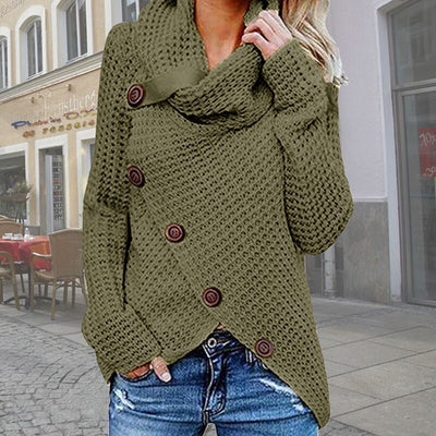 Moderner Rollkragenpullover in Übergröße für Damen