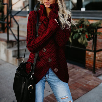 Moderner Rollkragenpullover in Übergröße für Damen