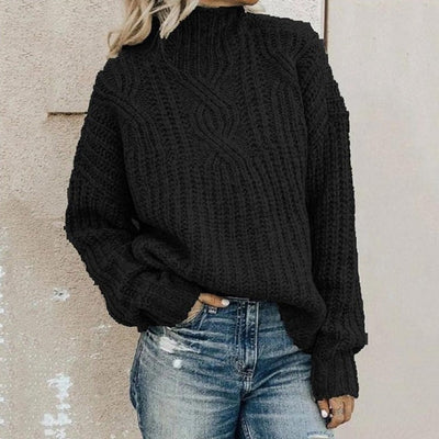 Rollkragenpullover aus Zopfstrick für Frauen