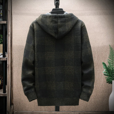 Winterjacke mit KIarierter Kapuze für Herren