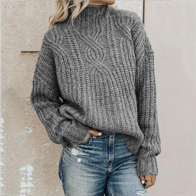 Rollkragenpullover aus Zopfstrick für Frauen