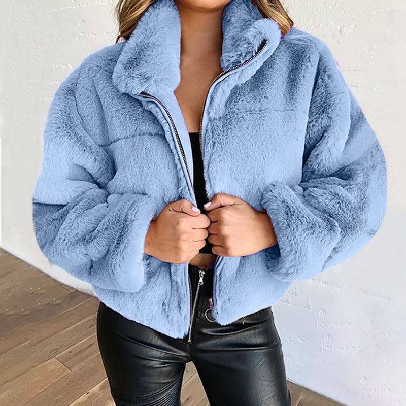 Flauschige Winterjacke für Damen