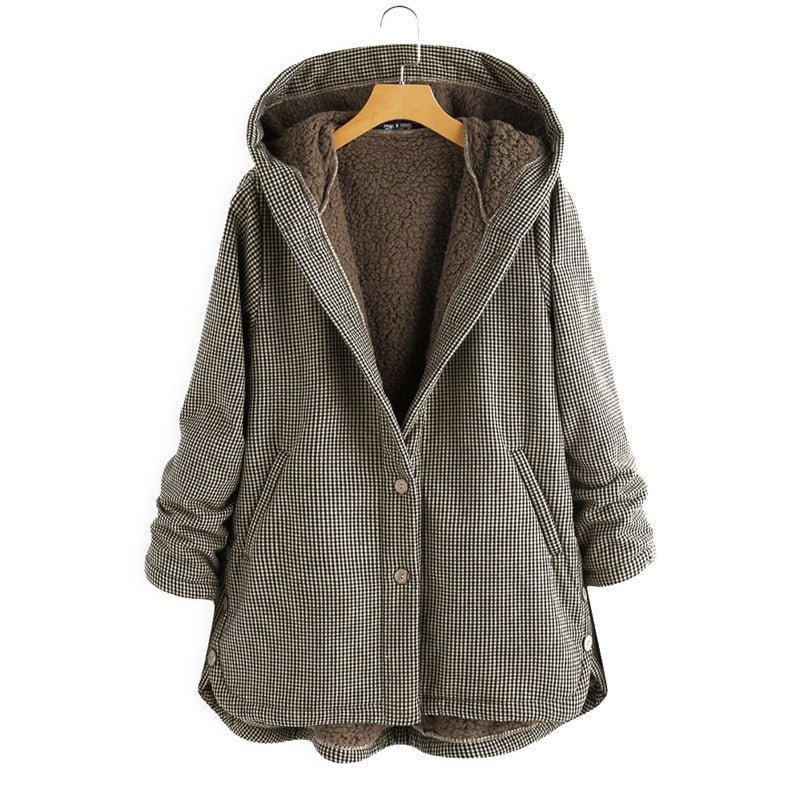Karo Kuschel-Winterjacke für Damen