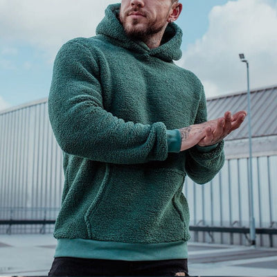 Luxuriöser Plüsch-Kapuzenpullover für Herren
