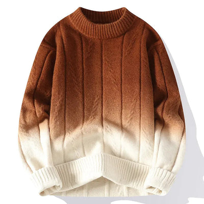 Herren Ombre Strickpullover in Farbverlauf