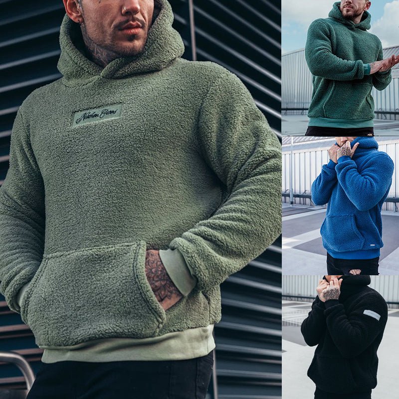 Luxuriöser Plüsch-Kapuzenpullover für Herren
