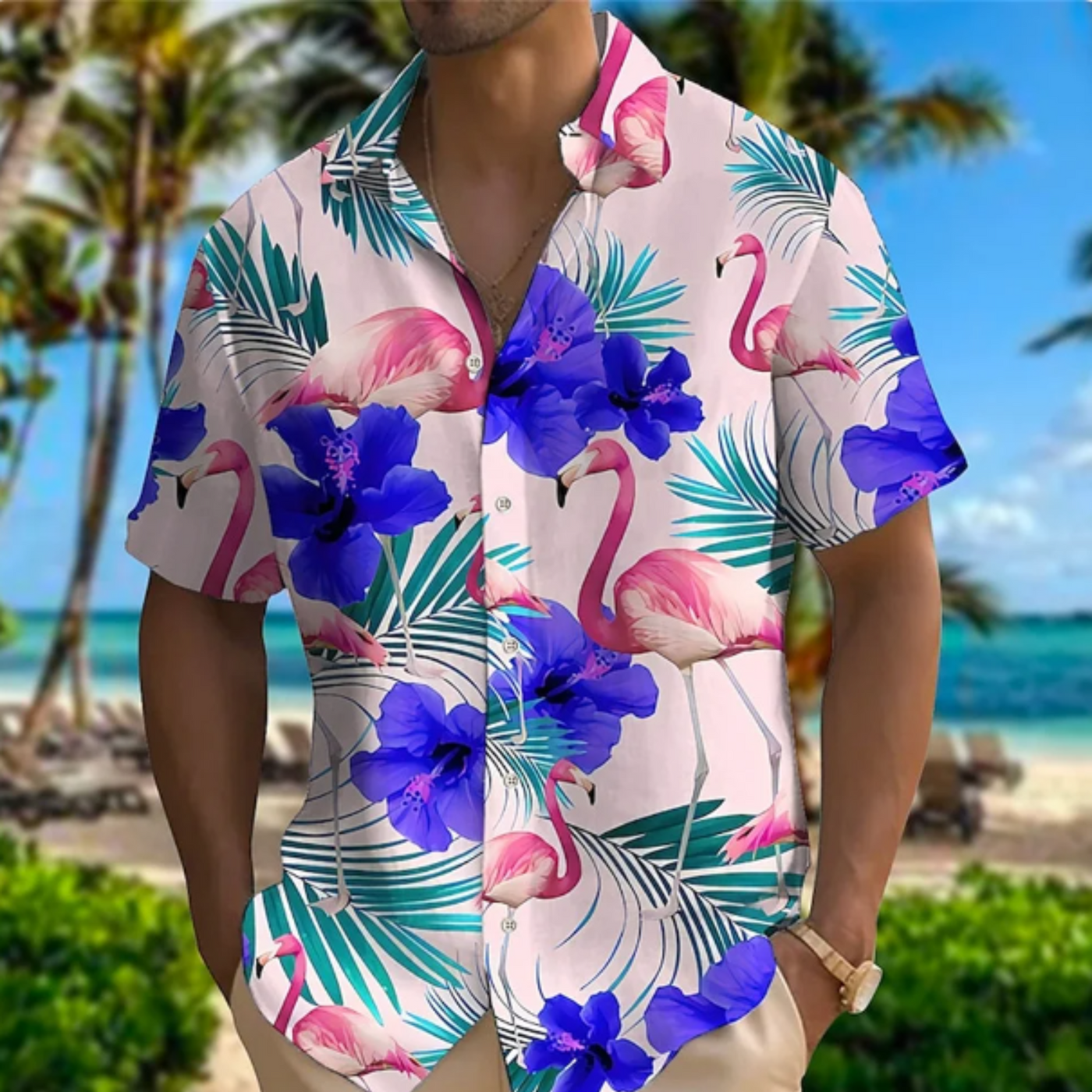 Hawaii Florale Bluse Für Männer