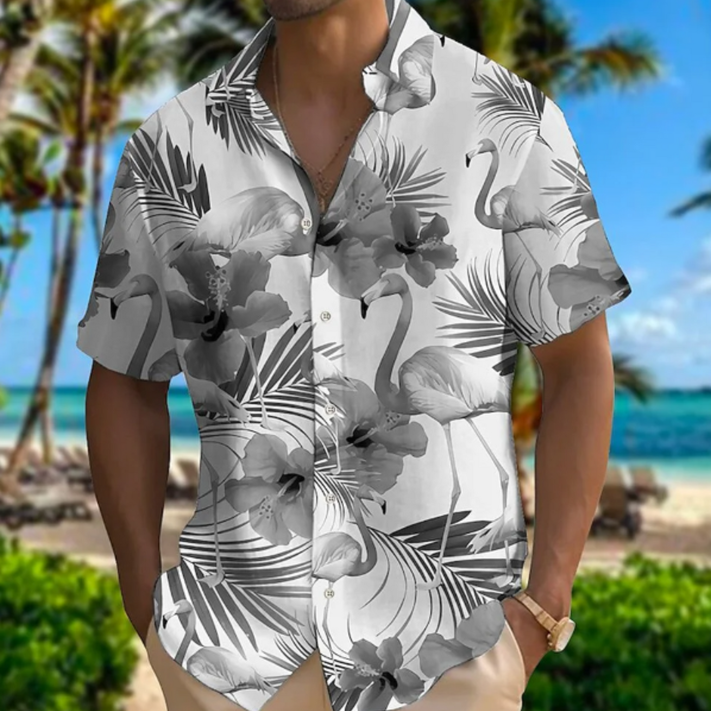 Hawaii Florale Bluse Für Männer