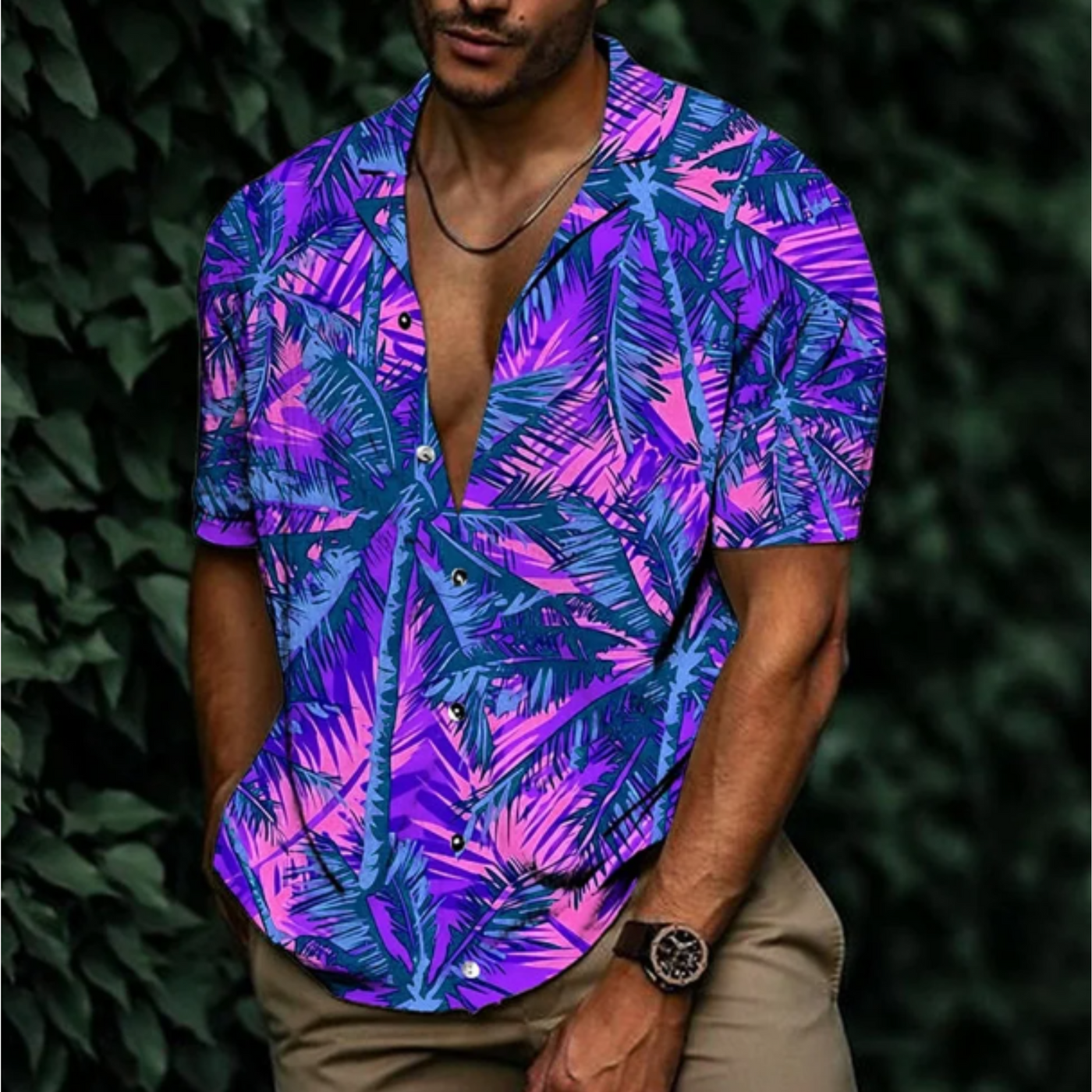 Hawaii Florale Bluse Für Männer