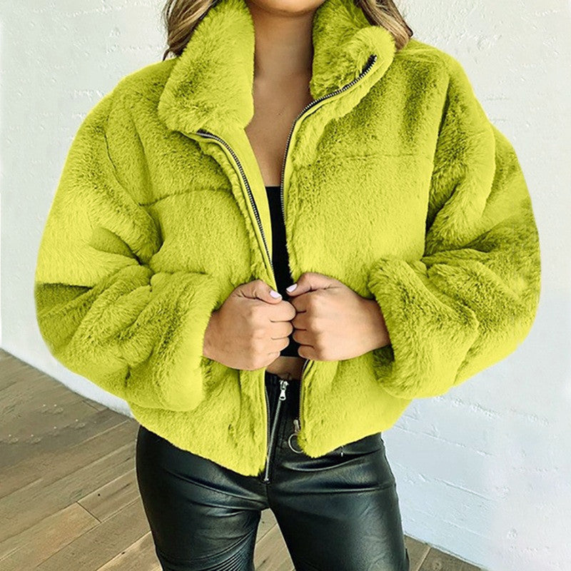 Flauschige Winterjacke für Damen