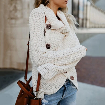 Moderner Rollkragenpullover in Übergröße für Damen