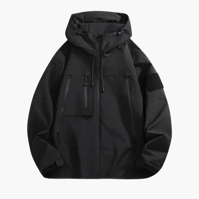 Herren Softshelljacke mit Kapuze und Reißverschlusstaschen