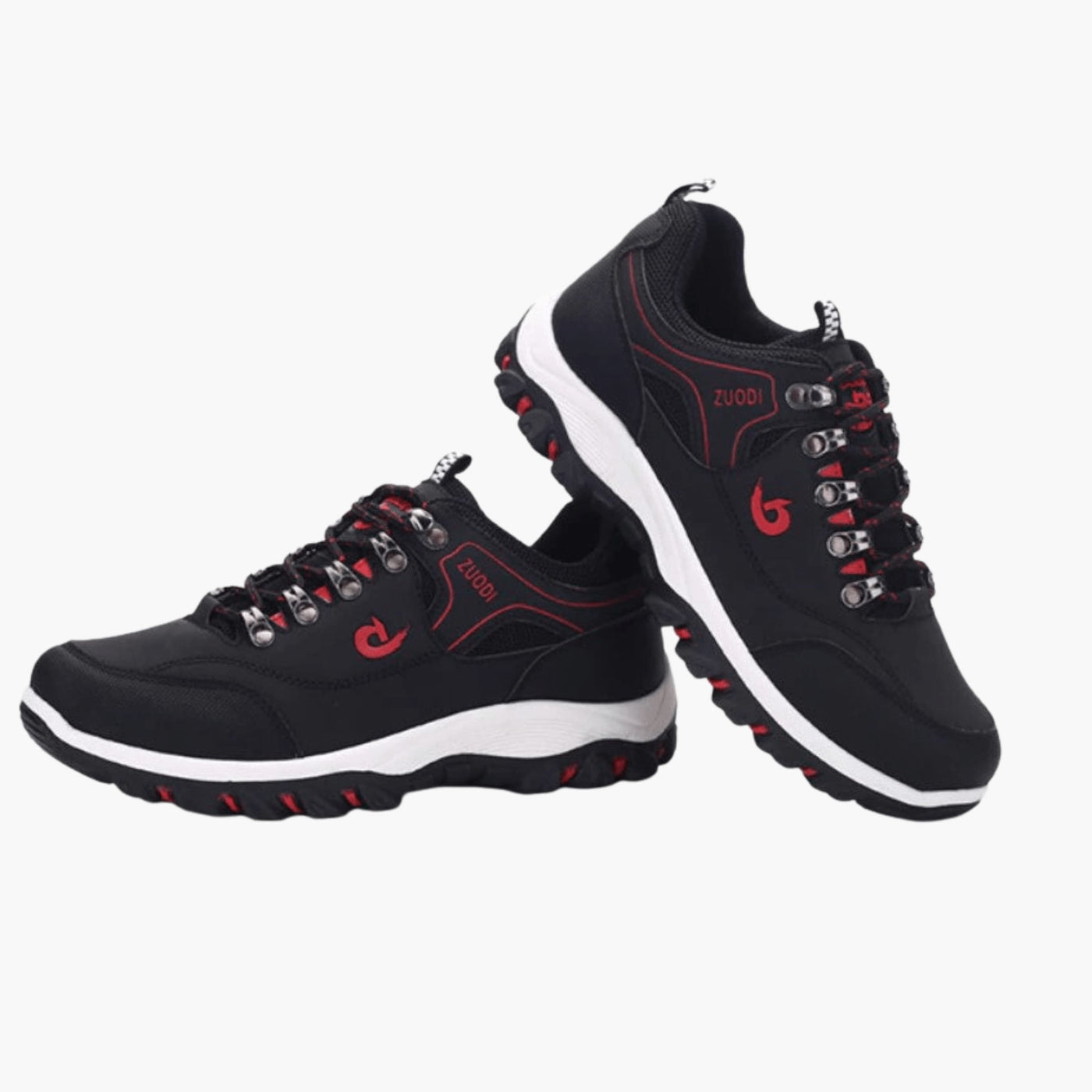 Herren Trekking Schuhe mit Schnürung und profilierter Gummisohle