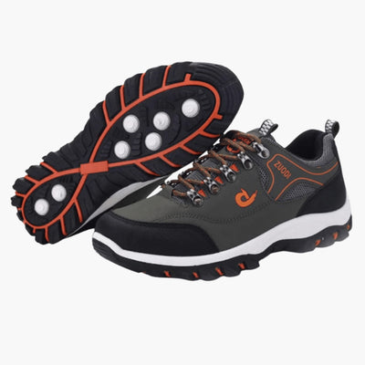 Herren Trekking Schuhe mit Schnürung und profilierter Gummisohle