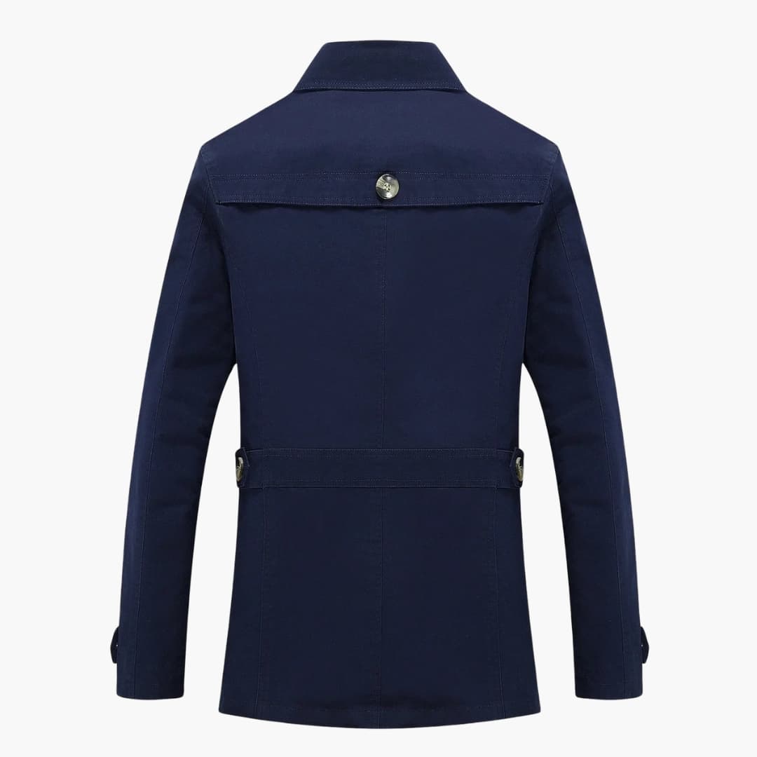 Herren Trench coat mit Knopfverschluss und Taschen Details