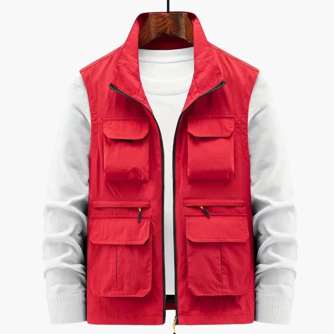 Herren Weste mit Reißverschluss und mehreren Taschen