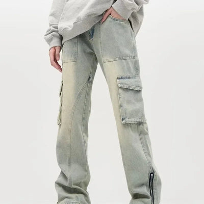 Stefan | Baggy Jeans mit Seitlichen Reißverschlüssen