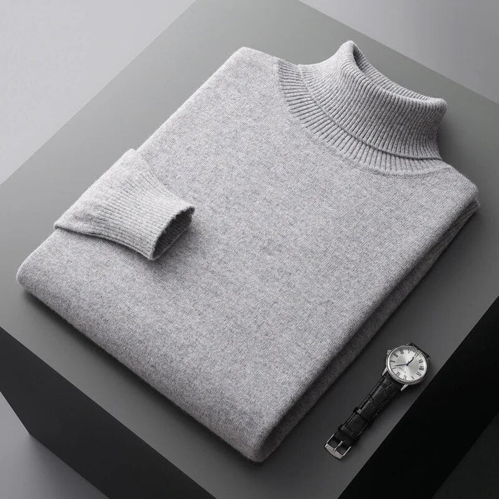Herren-Rollkragenpullover – Elegantes Design, normale Passform, lange Ärmel