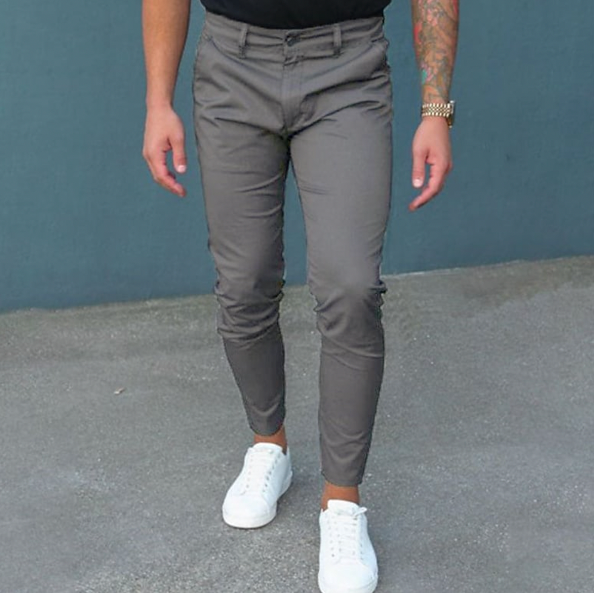 Herrenhosen - Stretch-Skinny Chino-Hose in schmaler Passform