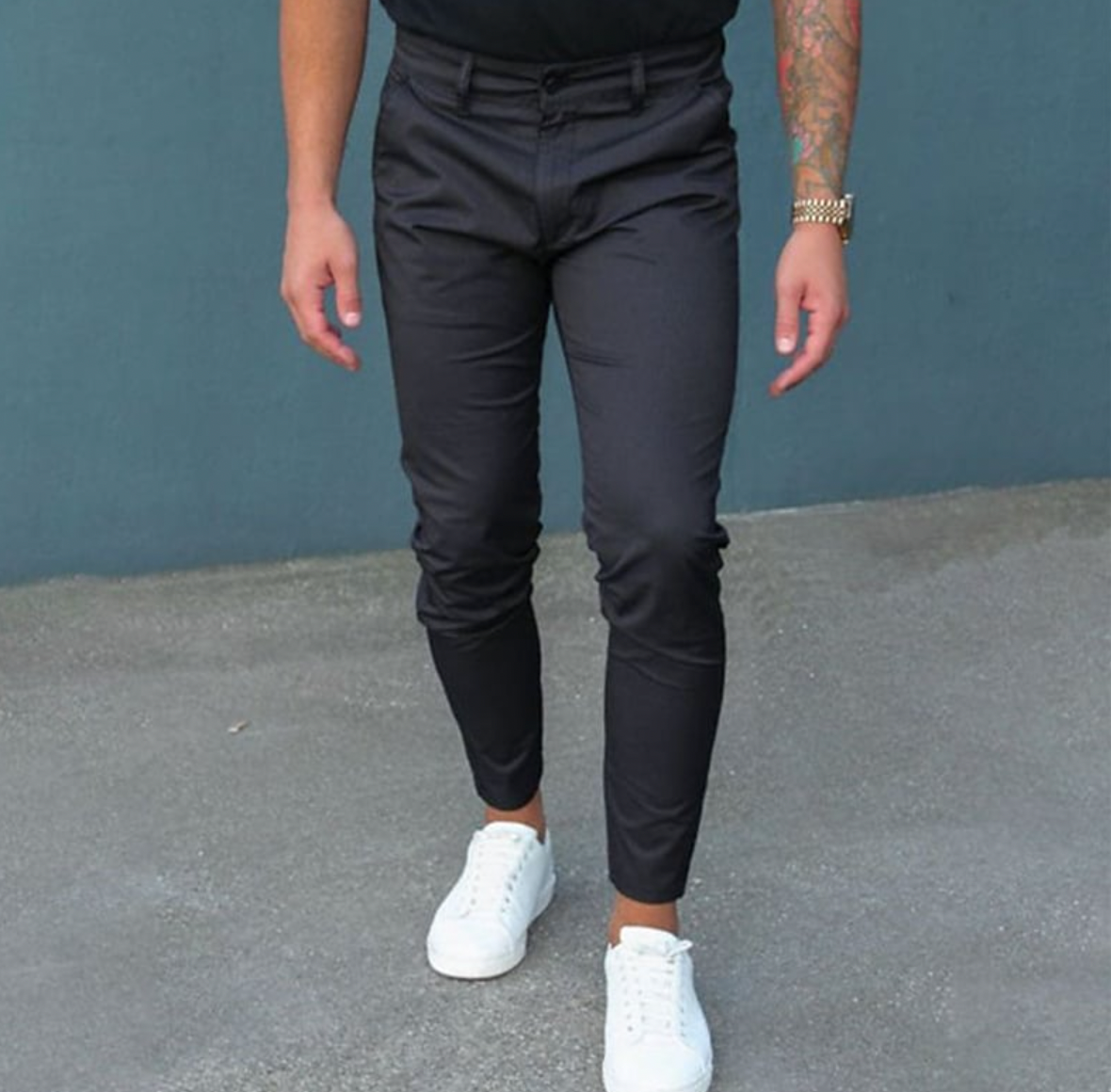 Herrenhosen - Stretch Skinny Slim Fit Chinohose