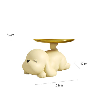 Dekorativer Hundenapfhalter mit Tablett